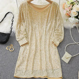 Kontrast Pailletten Partykleid