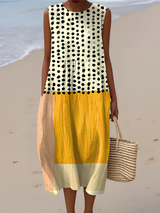 Rosalie | Midikleid im Colour-Block-Design mit Punkten