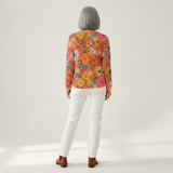 Wiebke | Pullover in Orange mit Blumen
