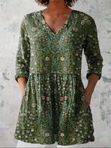 Leonora | Lange Bluse mit V-Ausschnitt