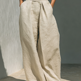 Damen Ärmellose Bluse und Weite-Hosen Ensemble