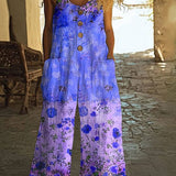 Hilary™ - Schicker Vintage Lockere Blumenoverall
