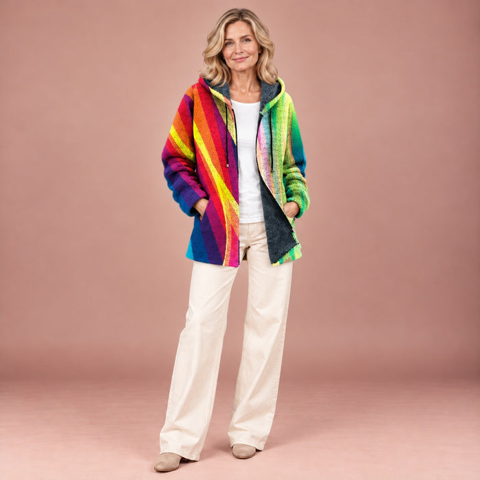 Emilia – Jacke mit Regenbogenstreifen