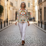 Mathilde | Pullover mit Herbstwald-Motiv