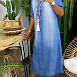 Ilse™ - Sommer V-Ausschnitt Halb Denim Kleid