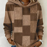 Schicker Langarm-Karierten Hoodie