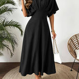 Damen Midikleid mit V-Ausschnitt
