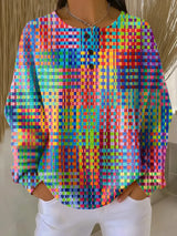 Rosa | Pullover mit buntem Karodesign