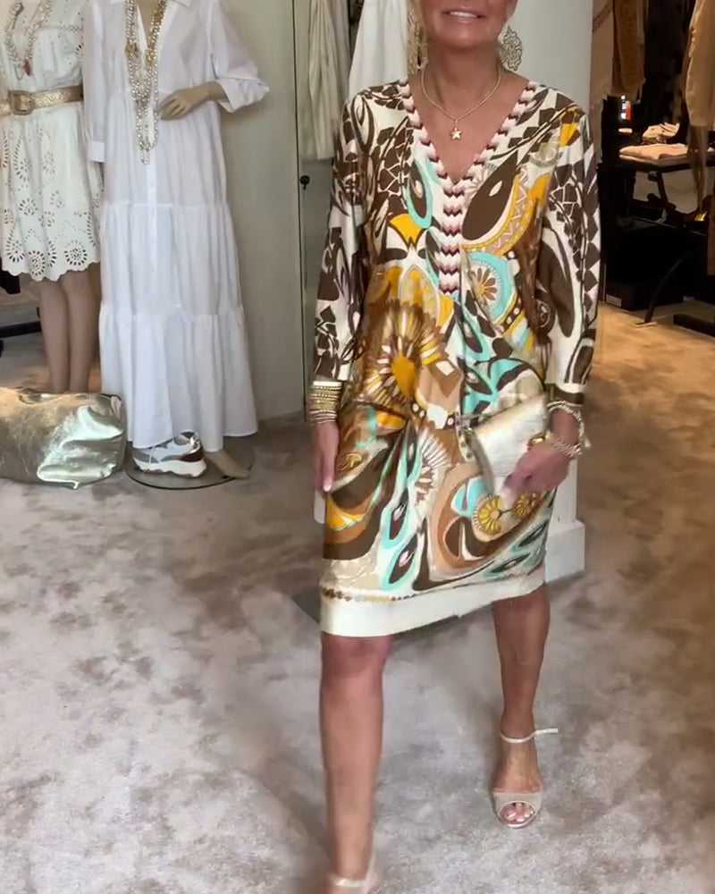Moonie - Kleid mit Sonnenstrahlen-Druck