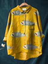 Martha | Legeres T-Shirt mit Vintage-Fischkunst