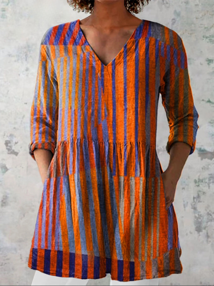 Annemarie | Lange Bluse mit V-Ausschnitt