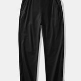 Herren Kurzarm Zip Polo & Elastischer Bund Gerade-Hosen Set