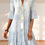Sarah | Damen Boho Floral Sommerkleid