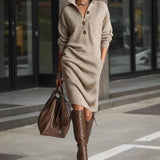 Scarlett™ - Elegantes Winterkleid mit Knöpfen