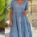 Bexley - Lässiges Sommer V-Ausschnitt Kleid
