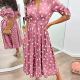 Bellamy - V-Ausschnitt Kleid mit Pünktchen