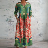 Judith | Vintage Maxi Kleid mit Blumenmuster