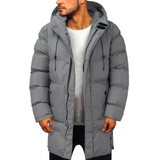 Tommaso - Langer Wintermantel Herren Mit Kapuze, Gefütterter Steppmantel