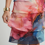 Mira | Elegantes knielanges Kleid mit Marmorprint