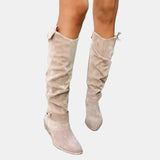 Avery | Damen Overknee-Stiefel mit niedrigem Absatz