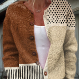 Minimalistisch | Abstract Polka Dots Print Knopf-Cardigan Pullover