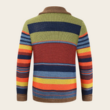 James | Herren gestreifter Cardigan mit Knöpfen