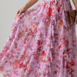 Nori | Halter Neck Rüschentop Floral Maxi Kleid