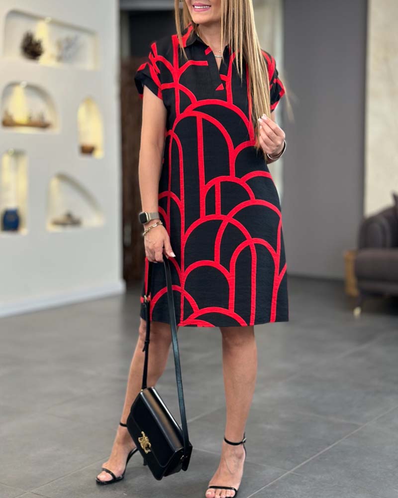 Ellanore - Polo Kleid mit geometrischem Druck
