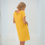 Fenna | Damen Mini Kleid mit kurzen Ärmeln und Taschen