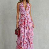 Belladina | Damen Floral Maxi Kleid mit Rüschen