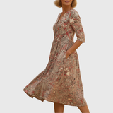 Harlow | Anmutiges V-Ausschnitt Eleganz Midi Kleid