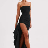 Stacy | Schulterfreies Maxikleid