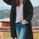 Melina - Damen Mantel Langarm Casual Fleece Plüsch Jacke