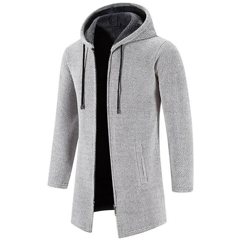 Elias - Mittellange Herrenjacke Mit Kapuze Und Wattiertem Fleece