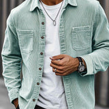 Johan | Herren Hemdjacke mit Knöpfen und Taschen