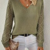 Wendy™ - Stilvoller Langarm-V-Ausschnitt-Pullover