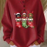 Grethe | Vintage Weihnachtspullover mit Hundemotiv