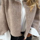 BEA™ | Damen Wollmantel mit Rundhalsausschnitt und langen Ärmeln