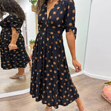 Bellamy - V-Ausschnitt Kleid mit Pünktchen