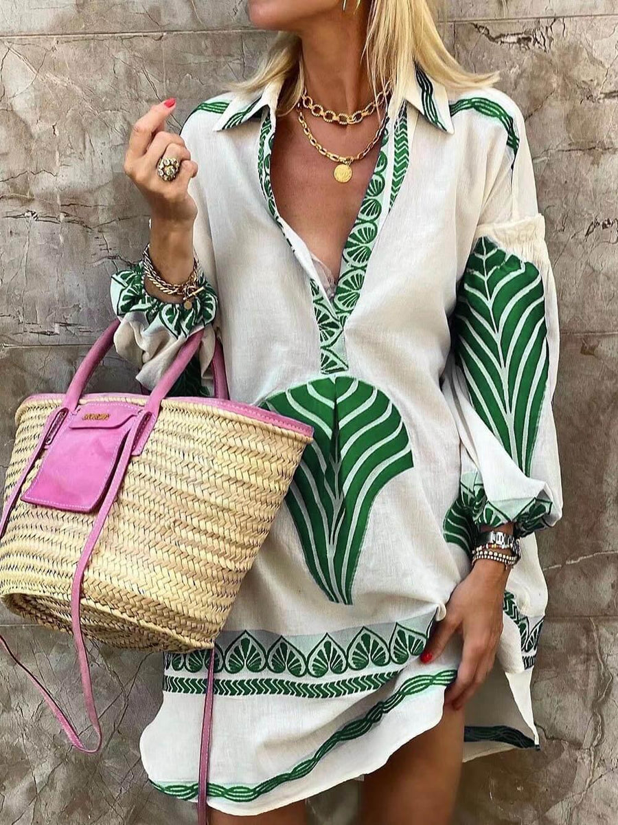 Theresa | Minikleid Sommer mit einzigartigem Print Semplice und tropisch