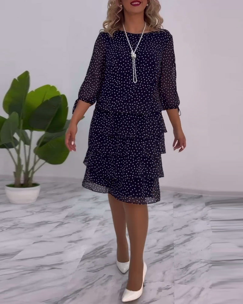 Tilly - Gepunktetes Schichtenkleid