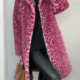 Lysandra | Damen Langmantel mit Leopardenmuster