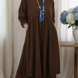 Lässiges Midi-Kleid für Frauen mit doppeltem Saumdesign