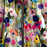 Damen Vintage Charmante Blumenjacke Casual Steppjacke