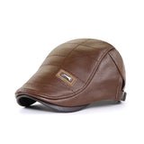 Retro Herren Lederbarett mit verstellbarem Band