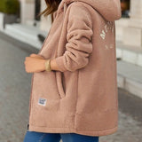 Grace - Winter Kapuzenpulli Lange Ärmel Kordelzug Thermomantel Herbst