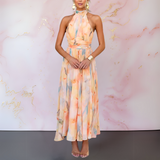 Naomi™ - Elegantes maßgeschneidertes Aquarelldruckkleid