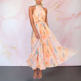 Naomi™ - Elegantes maßgeschneidertes Aquarelldruckkleid