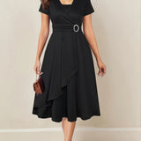 Hilda™ - Elegantes Abendkleid mit Strass-V-Ausschnitt