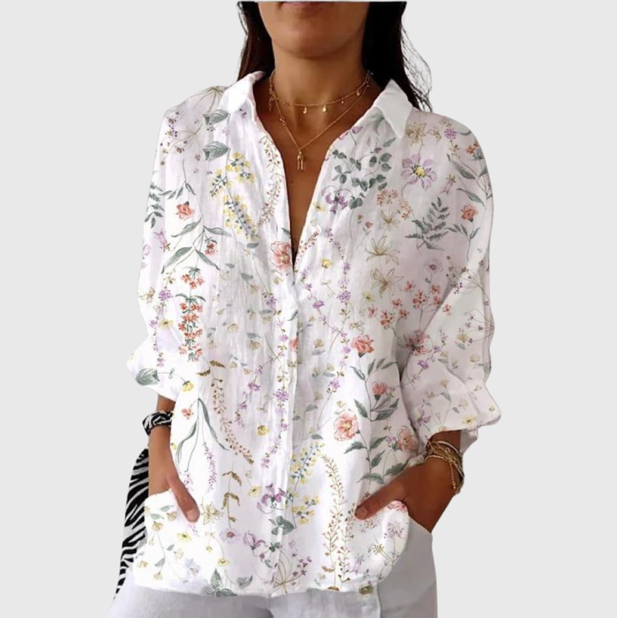 Frieda | Leichte farbenfrohe Bluse mit Print
